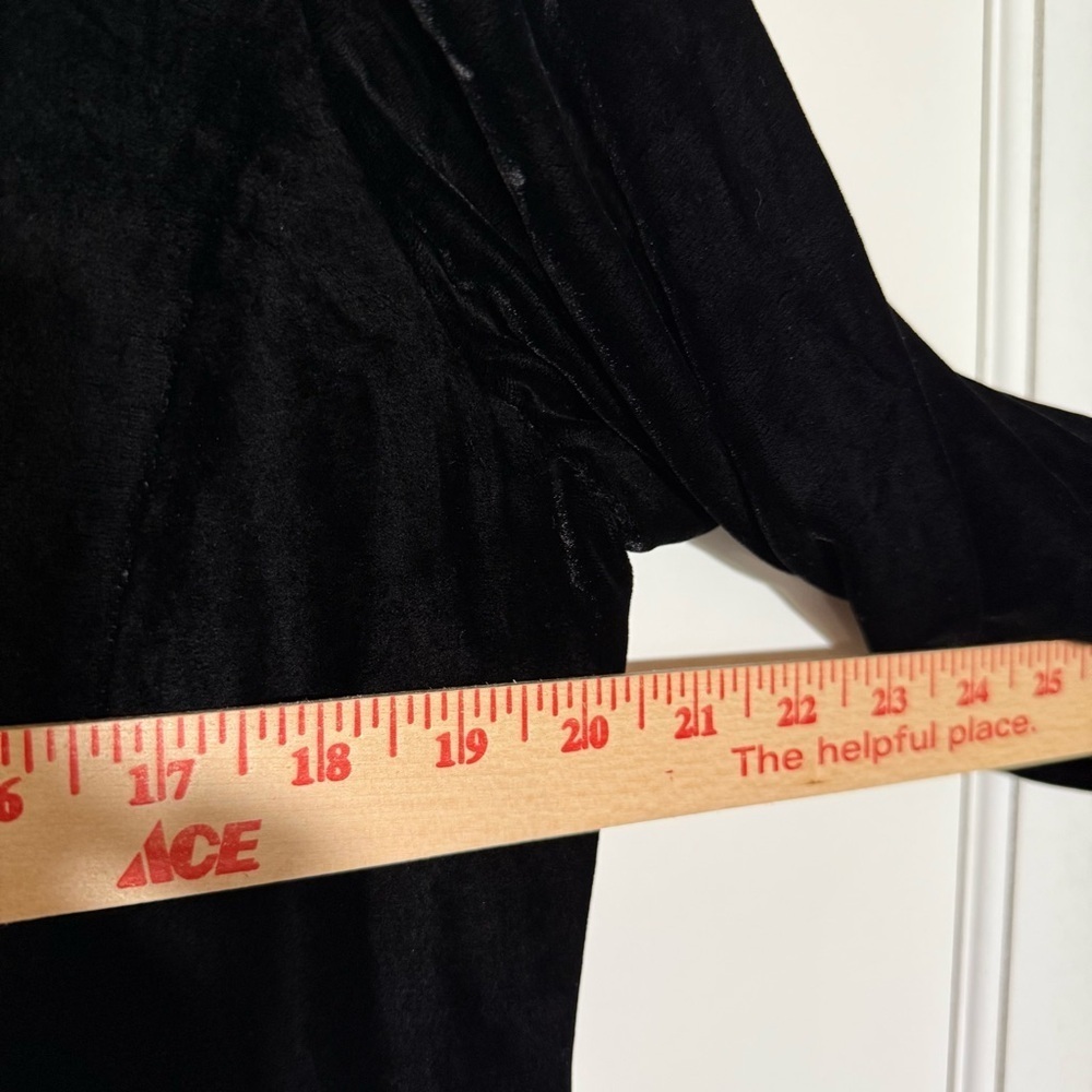 Eileen Fisher Velvet Button Up Jacket Long Sleeve Black Size Large Silk Top - Picture 9 of 14